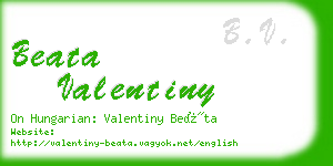 beata valentiny business card